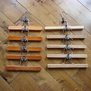 10 Wooden Pant Skirt Hangers Closet Organization Excellent Quality